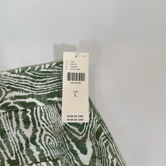 Anthropologie Pants NWT Size L Wide Leg Trouser Green Ivory Print - Picture 4 of 15